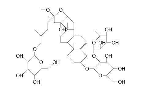 26-O.beta.-D-Glucopyranosyl-17.alpha.-hydroxy-22-O-methylfurost-5-en-3-O-rhamnopyranosyl-(1-2)-glucopyranosid