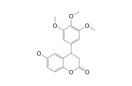 (+/-)-6-HYDROXY-4-(3',4',5'-TRIMETHOXYPHENYL)-3,4-DIHYDROCOUMARIN
