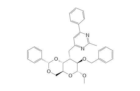 2-METHYL-4-(METHYL-2-O-BENZYL-4,6-O-BENZYLIDENE-3-DEOXY-ALPHA-D-ALTROPYRANOSID-3-YLMETHYL)-6-PHENYLPYRIMIDINE