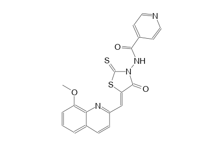 4-pyridinecarboxamide, N-[(5Z)-5-[(8-methoxy-2-quinolinyl)methylene]-4-oxo-2-thioxothiazolidinyl]-