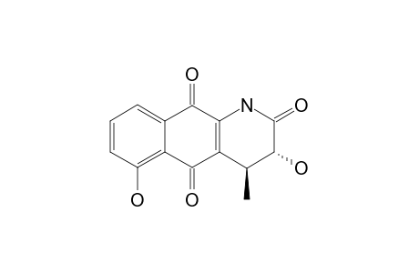 (3R),5-DIHYDROXY-(4S)-METHYL-3,4-DIHYDRO-2,9,10-(2H)-1-AZAANTHRACENETRIONE