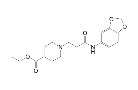 4-piperidinecarboxylic acid, 1-[3-(1,3-benzodioxol-5-ylamino)-3-oxopropyl]-, ethyl ester