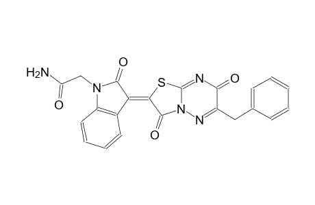 2-[(3Z)-3-(6-benzyl-3,7-dioxo-7H-[1,3]thiazolo[3,2-b][1,2,4]triazin-2(3H)-ylidene)-2-oxo-2,3-dihydro-1H-indol-1-yl]acetamide