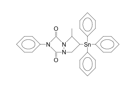 cis-6-Methyl-3-phenyl-7-triphenylstannyl-1,3,5-triaza-bicyclo(3.3.0)octane-2,4-dione