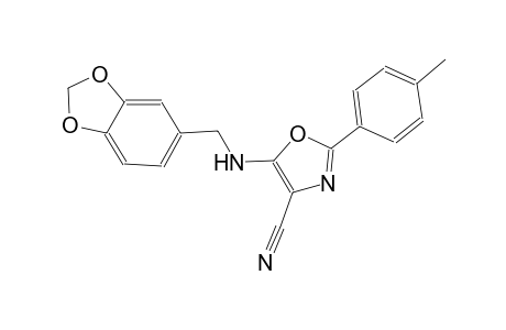 5-[(1,3-benzodioxol-5-ylmethyl)amino]-2-(4-methylphenyl)-1,3-oxazole-4-carbonitrile