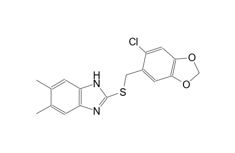 2-{[(6-chloro-1,3-benzodioxol-5-yl)methyl]sulfanyl}-5,6-dimethyl-1H-benzimidazole