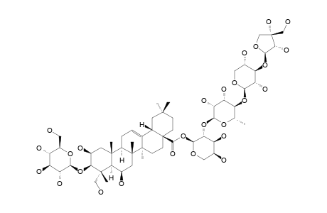 BUTYROSIDE_A;3-O-BETA-D-GLUCOPYRANOSYL_PROTOBASSIC_ACID_28-O-BETA-D-APIOFURANOSYL-(1->3)-BETA-D-XYLOPYRANOSYL-(1->4)-ALPHA-L-RHAMNO