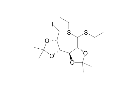 6-Deoxy-6-iodo-2,3:4,5-bis-O-(1-methylethylidene)-D-glucose-diethyldithioacetal