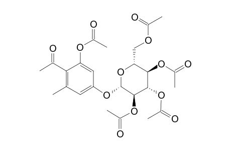 1-[2-Hydroxy-6-methyl-4-[(2S,3R,4S,5S,6R)-3,4,5-trihydroxy-6-(hydroxymethyl)oxan-2-yl]oxyphenyl]ethanone pentaacetate