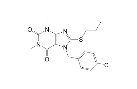 7-(4-chlorobenzyl)-1,3-dimethyl-8-(propylsulfanyl)-3,7-dihydro-1H-purine-2,6-dione