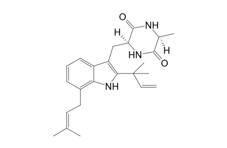 Tardioxopiperazine B [cyclo-L-Alanyl-7-isopentenyl-2-(1',1'-dimethylallyl)-L-tryptophan)]