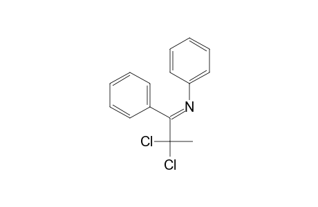 Benzenamine, N-(2,2-dichloro-1-phenylpropylidene)-, (E)-