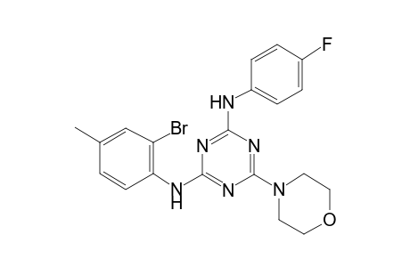 2-N-(2-bromo-4-methylphenyl)-4-N-(4-fluorophenyl)-6-morpholin-4-yl-1,3,5-triazine-2,4-diamine