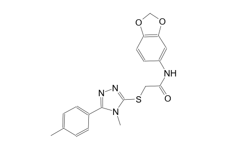 N-(1,3-benzodioxol-5-yl)-2-{[4-methyl-5-(4-methylphenyl)-4H-1,2,4-triazol-3-yl]sulfanyl}acetamide