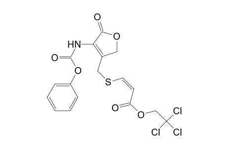 2-Propenoic acid, 3-[[[2,5-dihydro-5-oxo-4-[(phenoxycarbonyl)amino]-3-furanyl]methyl]th io]-, 2,2,2-trichloroethyl ester, (Z)-
