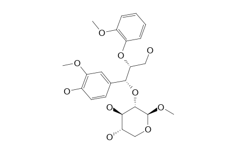 2S,3S;(2S,3S)-1-(4-HYDROXY-3-METHOXYPHENYL)-1-O-(1-O-METHYL,2-DEOXY-BETA-D-XYLOPYRANOS-2-YL)-2-(2-METHOXYPHENOXY)-PROPANE-1,3-DIOL
