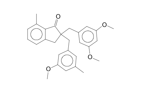 2-(3,5-Dimethoxybenzyl)-2-(3-methoxy-5-methylbenzyl)-7-methyl-1-indanone