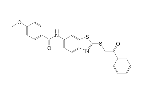 4-methoxy-N-{2-[(2-oxo-2-phenylethyl)sulfanyl]-1,3-benzothiazol-6-yl}benzamide