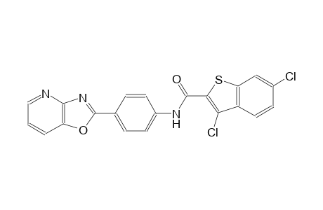 3,6-dichloro-N-(4-[1,3]oxazolo[4,5-b]pyridin-2-ylphenyl)-1-benzothiophene-2-carboxamide