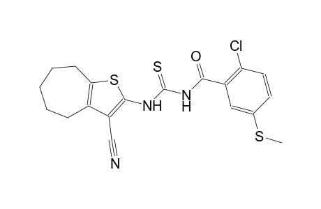 N-[2-chloro-5-(methylsulfanyl)benzoyl]-N'-(3-cyano-5,6,7,8-tetrahydro-4H-cyclohepta[b]thien-2-yl)thiourea