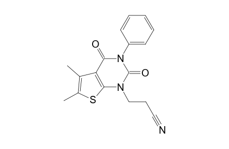 3-(5,6-Dimethyl-2,4-dioxo-3-phenyl-3,4-dihydrothieno[2,3-d]pyrimidin-1(2H)-yl)propanenitrile