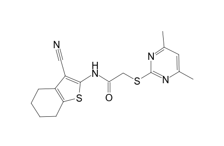 Acetamide, 2-(4,6-dimethylpyrimidin-2-ylthio)-N-(4,5,6,7-tetrahydro-3-cyanobenzothien-2-yl)-