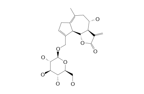 IXERIN-Y;8-BETA,15-DIHYDROXY-1(10),3,11(13)-GUAIATRIEN-12,6-OLIDE-15-O-GLUCOPYRANOSIDE
