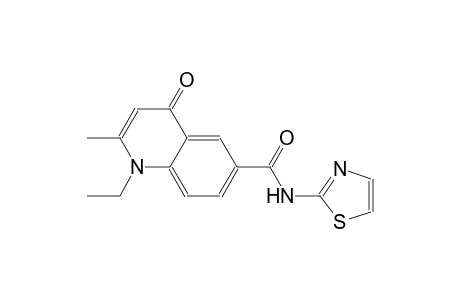6-quinolinecarboxamide, 1-ethyl-1,4-dihydro-2-methyl-4-oxo-N-(2-thiazolyl)-