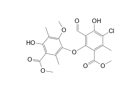 methyl 5-chloro-3-formyl-4-hydroxy-2-(4'-hydroxy-2'-methoxy-5'-methoxycarbonyl-3',6'-dimethylphenoxy)-6-methylbenzoate