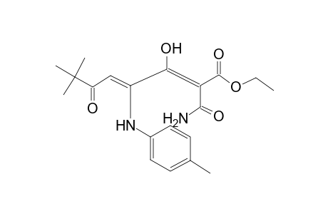 2,4-Octadienoic acid, 2-(aminocarbonyl)-3-hydroxy-7,7-dimethyl-4-[(4-methylphenyl)amino]-6-oxo-, ethyl ester