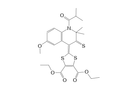 diethyl 2-(1-isobutyryl-6-methoxy-2,2-dimethyl-3-thioxo-2,3-dihydro-4(1H)-quinolinylidene)-1,3-dithiole-4,5-dicarboxylate