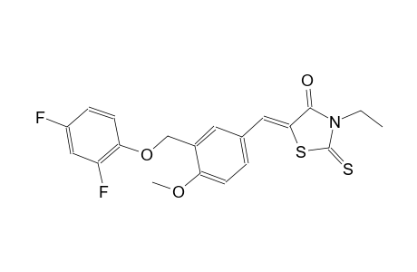 (5Z)-5-{3-[(2,4-difluorophenoxy)methyl]-4-methoxybenzylidene}-3-ethyl-2-thioxo-1,3-thiazolidin-4-one