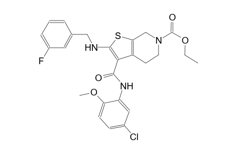 thieno[2,3-c]pyridine-6(5H)-carboxylic acid, 3-[[(5-chloro-2-methoxyphenyl)amino]carbonyl]-2-[[(3-fluorophenyl)methyl]amino]-4,7-dihydro-, ethyl ester