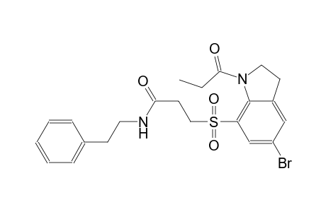 propanamide, 3-[[5-bromo-2,3-dihydro-1-(1-oxopropyl)-1H-indol-7-yl]sulfonyl]-N-(2-phenylethyl)-