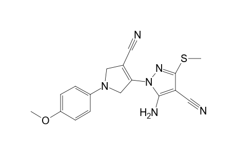 5-Amino-1-[4'-cyano-1'-(p-methoxyphenyl)-2',5'-dihydro-1H-pyrrol-3'-yl]-3-(methylthio)-1H-pyrazole-4-carbonitrile