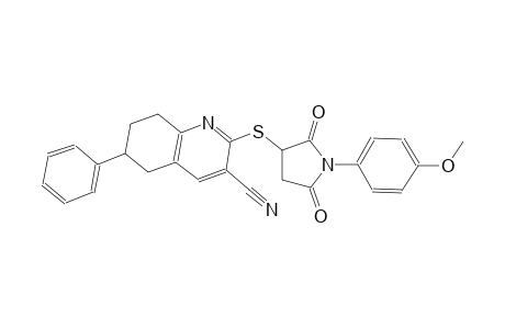 2-{[1-(4-methoxyphenyl)-2,5-dioxo-3-pyrrolidinyl]sulfanyl}-6-phenyl-5,6,7,8-tetrahydro-3-quinolinecarbonitrile
