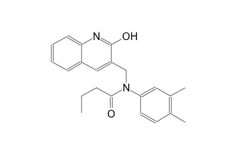 N-(3,4-dimethylphenyl)-N-[(2-hydroxy-3-quinolinyl)methyl]butanamide