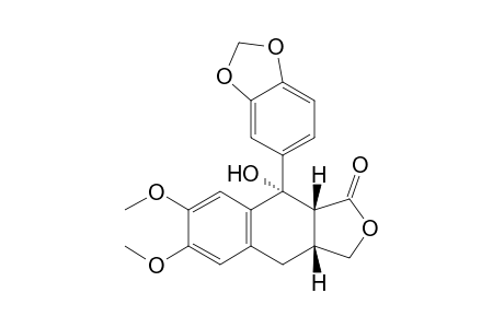 (3aR*,9S*,9aR*)-9-(3,4-Dimethylenedioxyphenyl)-9-hydroxy-6,7-dimethoxy-3a,4,9,9a-tetrahydronaphtho[2,3-c]furan-1(3H)-one