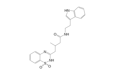 2H-1,2,4-benzothiadiazine-3-butanamide, N-[2-(1H-indol-3-yl)ethyl]-beta-methyl-, 1,1-dioxide