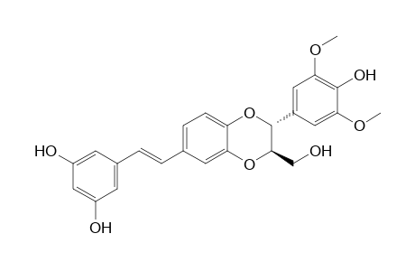 5-[(E)-2-[(2R,3R)-2-(3,5-dimethoxy-4-oxidanyl-phenyl)-3-(hydroxymethyl)-2,3-dihydro-1,4-benzodioxin-6-yl]ethenyl]benzene-1,3-diol