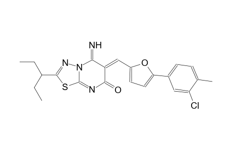(6Z)-6-{[5-(3-chloro-4-methylphenyl)-2-furyl]methylene}-2-(1-ethylpropyl)-5-imino-5,6-dihydro-7H-[1,3,4]thiadiazolo[3,2-a]pyrimidin-7-one