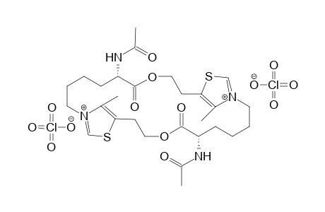 (9S,19S)-9,19-Diacetamido-4,14-dimethyl-10,20-dioxo-1,11-dioxa-4,14(5,3)bis*thiazole)icosaphane-4,14-diium di-perchlorate salt