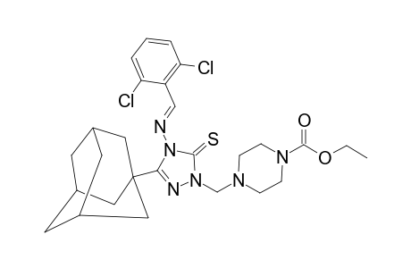 5-(1-ADAMANTYL)-4-(2,6-DICHLOROBENZYLIDENEAMINO)-2-(4-ETHOXYCARBONYL-1-PIPERAZINYLMETHYL)-1,2,4-TRIAZOLINE-3-THIONE