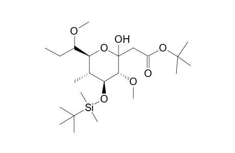 (3'R,4'S,5'R,6'S)-[4'-[(tert-Butyldimethylsilyl)oxy]-2'-hydroxy-3'-methoxy-6'-(1"-methoxy-2"(S)-methylethyl)-5'-methyltetrahydropyran-2'-yl]acetic acid tert-Butyl Ester