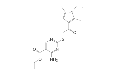 5-pyrimidinecarboxylic acid, 4-amino-2-[[2-(1-ethyl-2,5-dimethyl-1H-pyrrol-3-yl)-2-oxoethyl]thio]-, ethyl ester