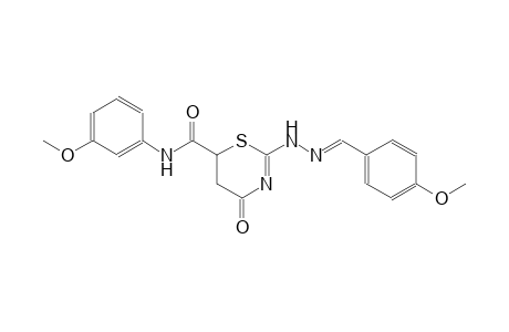 2-[(2E)-2-(4-methoxybenzylidene)hydrazino]-N-(3-methoxyphenyl)-4-oxo-5,6-dihydro-4H-1,3-thiazine-6-carboxamide