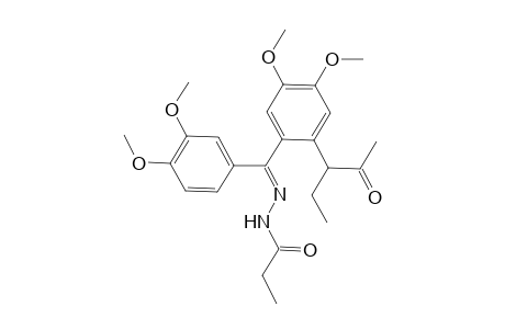 Propanoic acid, [(3,4-dimethoxyphenyl)[2-(1-ethyl-2-oxopropyl)-4,5-dimethoxyphenyl]methylene]hydrazide