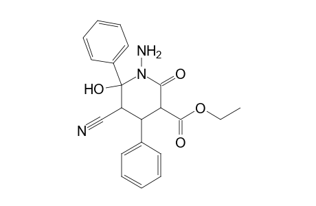 3-Piperidinecarboxylic acid, 1-amino-5-cyano-6-hydroxy-2-oxo-4,6-diphenyl-, ethyl ester