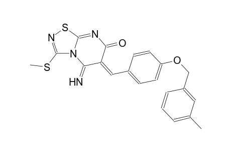 (6Z)-5-imino-6-{4-[(3-methylbenzyl)oxy]benzylidene}-3-(methylsulfanyl)-5,6-dihydro-7H-[1,2,4]thiadiazolo[4,5-a]pyrimidin-7-one
