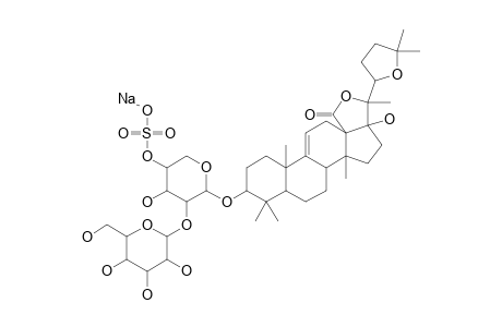 NOBILISIDE_B;3-O-[BETA-D-GLUCOPYRANOSYL-(1->2)-4-O-SODIUMSULFATE-BETA-D-XYLOPYRANOSYL]-22,25-EPOXYHOLOSTA-9-(11)-ENE-3-BETA,17-ALPHA-DIOL